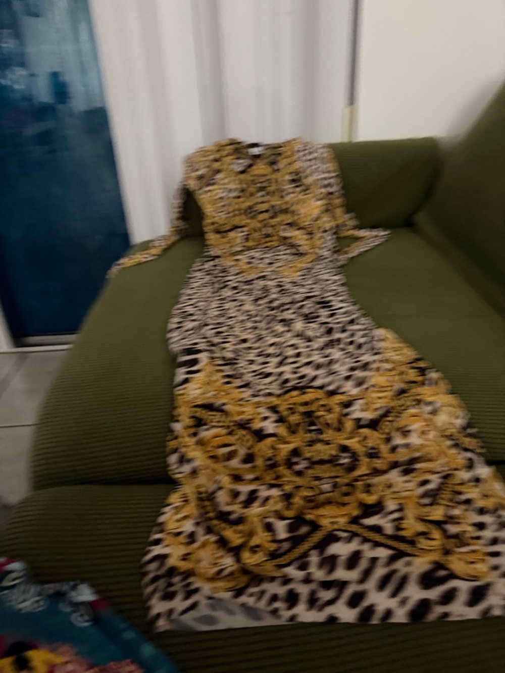 Women's Printed Maxi Dress in Yellow and Black NWT
